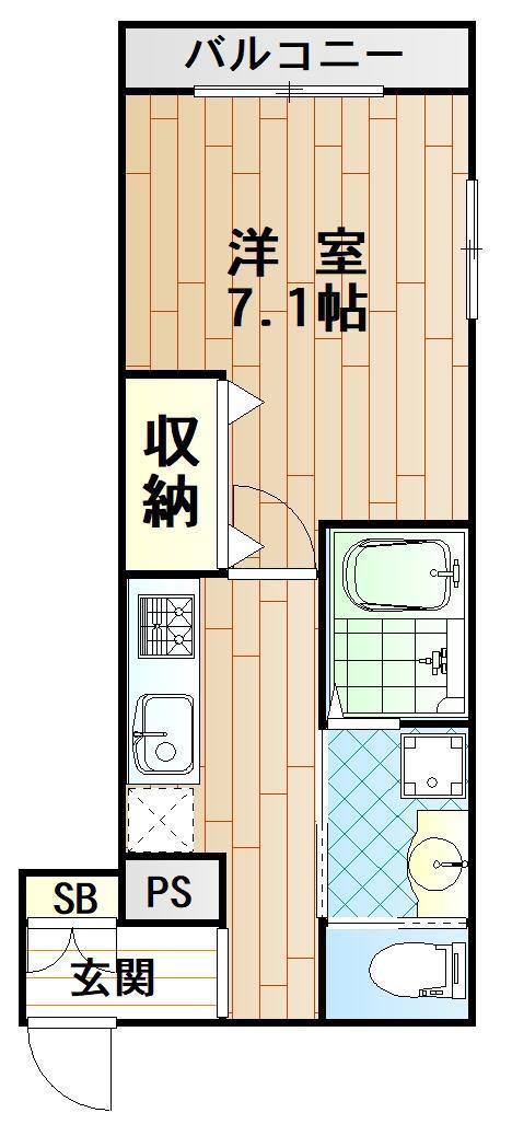 シャルマン(1K/1階)の間取り写真