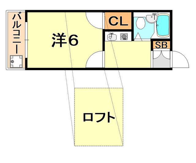ブランフルール(1K/2階)の間取り写真