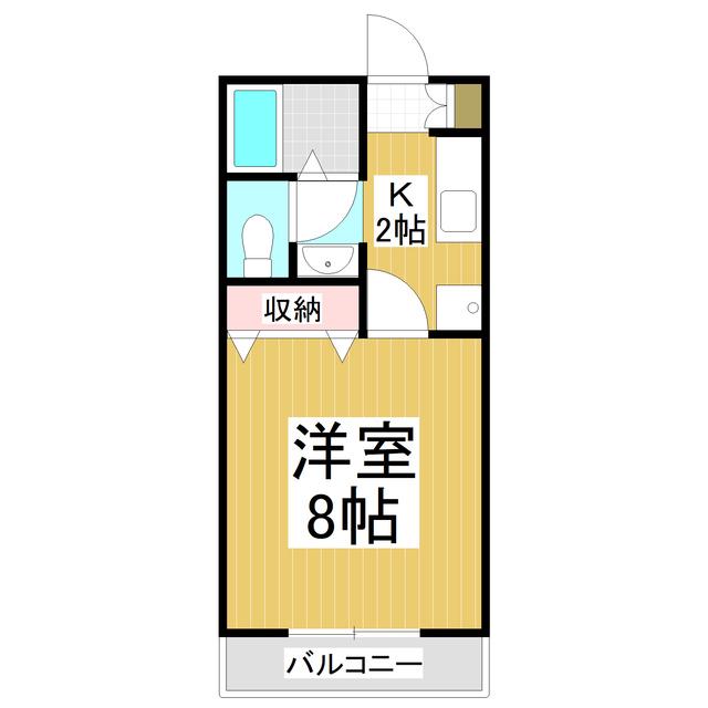 リバーサイド裾花(1K/1階)の間取り写真