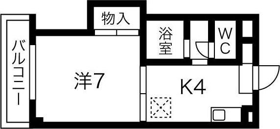 ジュネス西中島(1DK/2階)の間取り写真