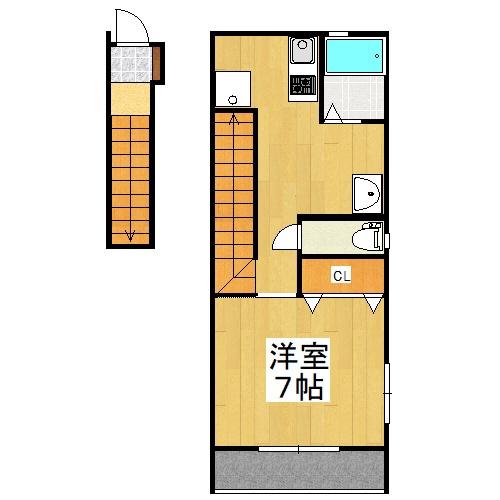 オーシャンズ(1K/2階)の間取り写真