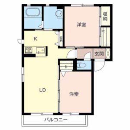 メゾンドプチフォーレ(2LDK/2階)の間取り写真