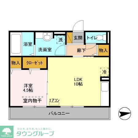 リヴェールII(1LDK/2階)の間取り写真