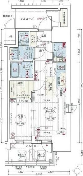 エステムコート名古屋新栄IIアリーナ(1DK/10階)の間取り写真