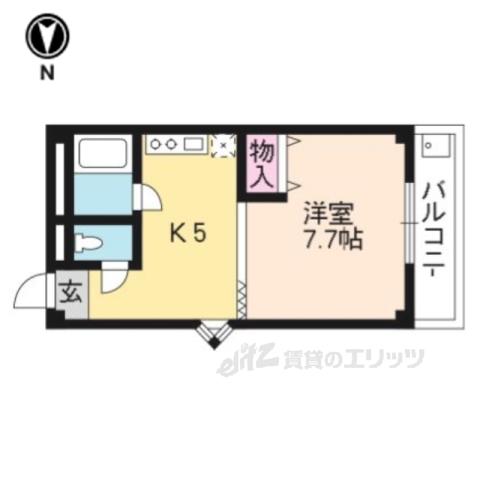 ハイツ南円町(1K/3階)の間取り写真