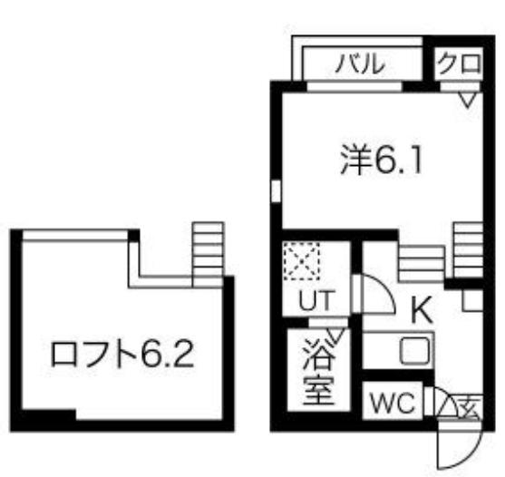 シルバーコート大曽根(1K/2階)の間取り写真