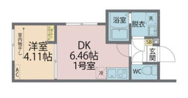 カインドネス新座NOUTH(1DK/3階)の間取り写真
