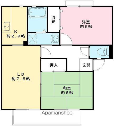 サンハイツ大井(2LDK/2階)の間取り写真