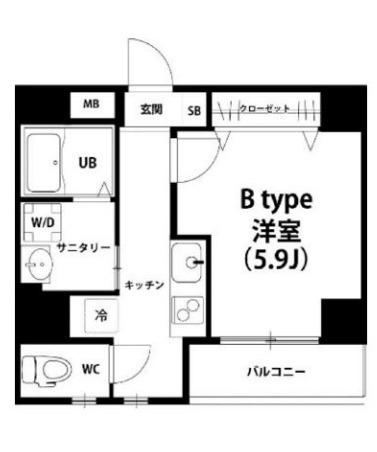 リブリ・うえの(1K/2階)の間取り写真