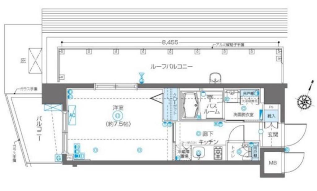 ズーム飯田橋(1K/5階)の間取り写真