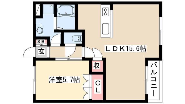モアドルチェ(1LDK/2階)の間取り写真