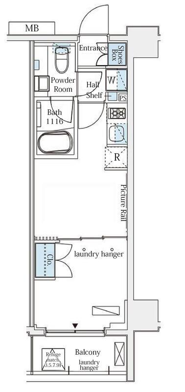GLACIER大森(1DK/4階)の間取り写真