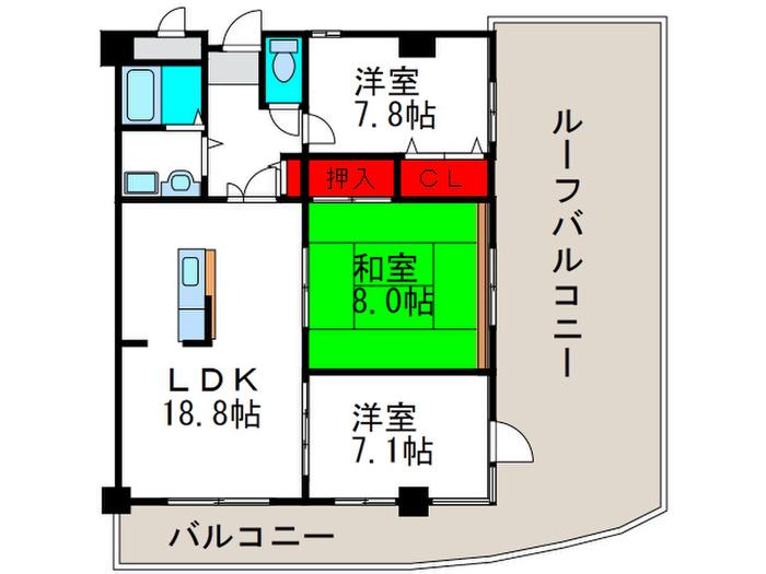 PALAZZO DEL SOLE(3LDK/5階)の間取り写真