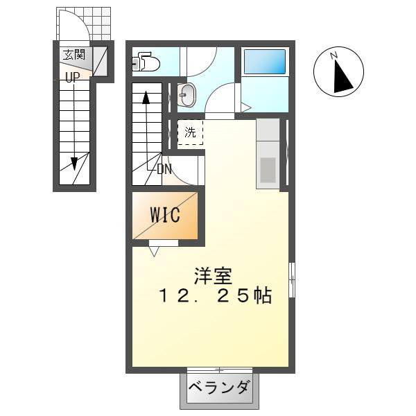 あづまコーポ(ワンルーム/2階)の間取り写真