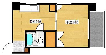 倉本第一ビル(1DK/2階)の間取り写真