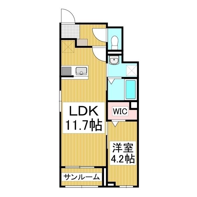 サジテール 青木島(1LDK/1階)の間取り写真