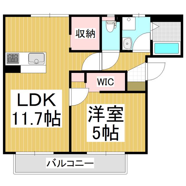 フレグランスアゼリアA(1LDK/2階)の間取り写真