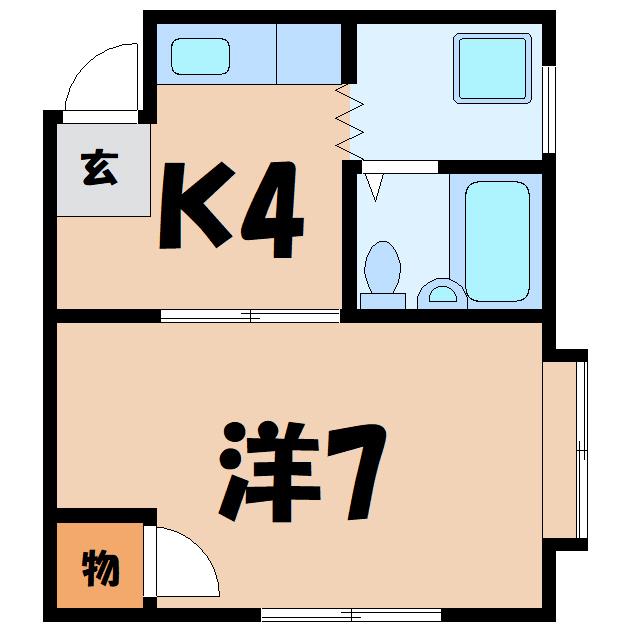 成澤コーポ(1K/2階)の間取り写真