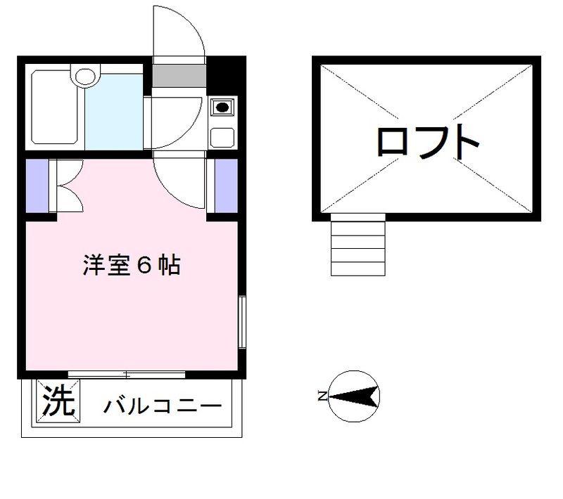 ジュネパレス新松戸第41(1K/2階)の間取り写真