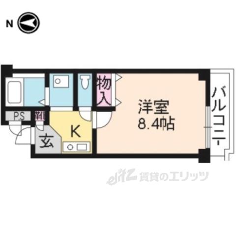 アローズマンション(1K/3階)の間取り写真