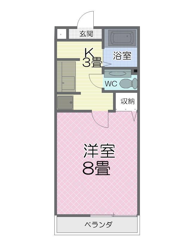 エミール大岩(1K/2階)の間取り写真