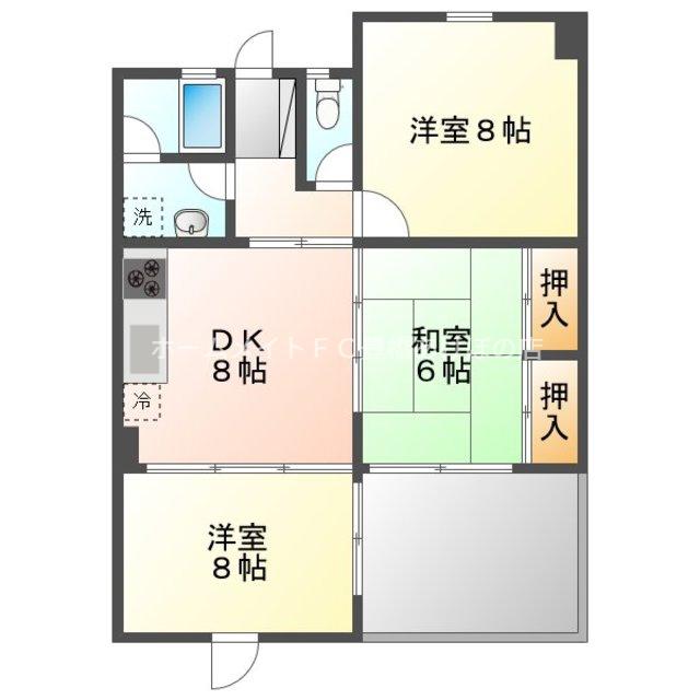 ウエスト-1(3DK/4階)の間取り写真