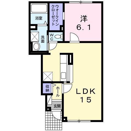 REPOSER(1LDK/1階)の間取り写真