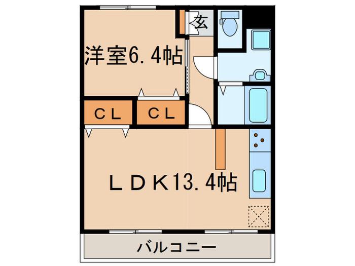 LIBERTY NEW 祖師谷(1LDK/3階)の間取り写真
