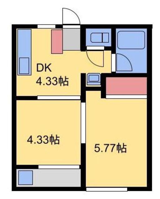 グリーンコーポ(2DK/1階)の間取り写真