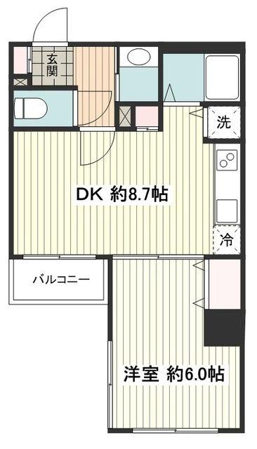 スパシエ ルクス横浜(1LDK/3階)の間取り写真