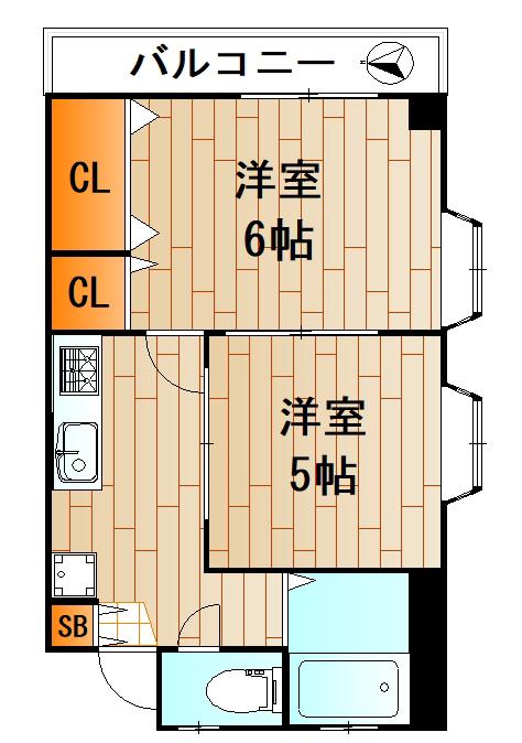KI MOTOSUMI II(2K/1階)の間取り写真