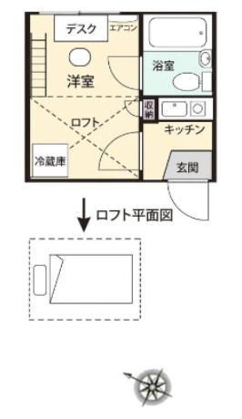共学国際交流会館 戸山寮(ワンルーム/1階)の間取り写真
