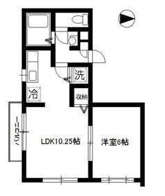 フレアプランドールB棟(1LDK/2階)の間取り写真