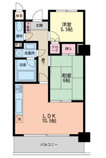 エヌエフプラザ(2LDK/8階)の間取り写真