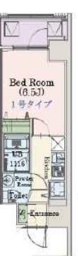 プライマル靭本町(1K/3階)の間取り写真