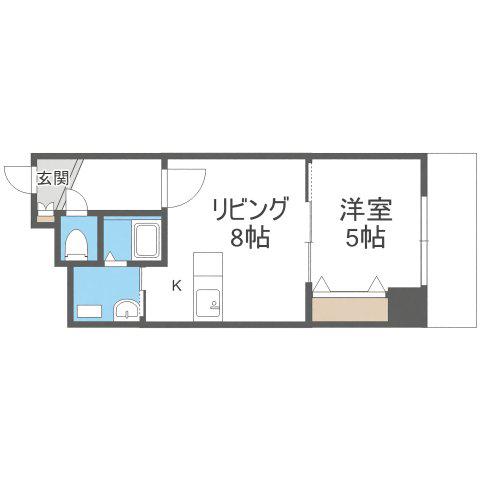 PARK HILLS中の島21(1LDK/6階)の間取り写真