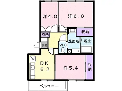 コモド・パレ・SATO(3DK/2階)の間取り写真