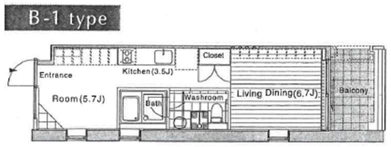 OMBRAGE(1LDK/3階)の間取り写真