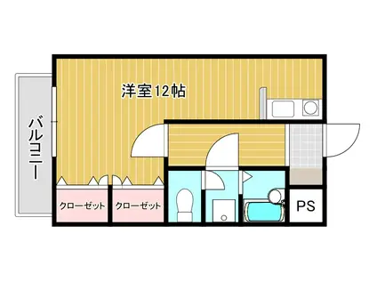 セジュール三萩野(ワンルーム/3階)の間取り写真