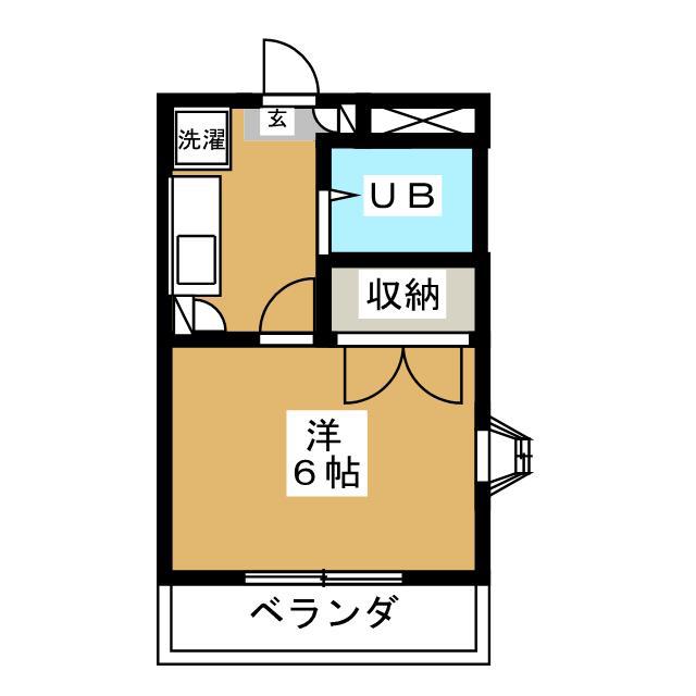 ベルマンション(1K/1階)の間取り写真