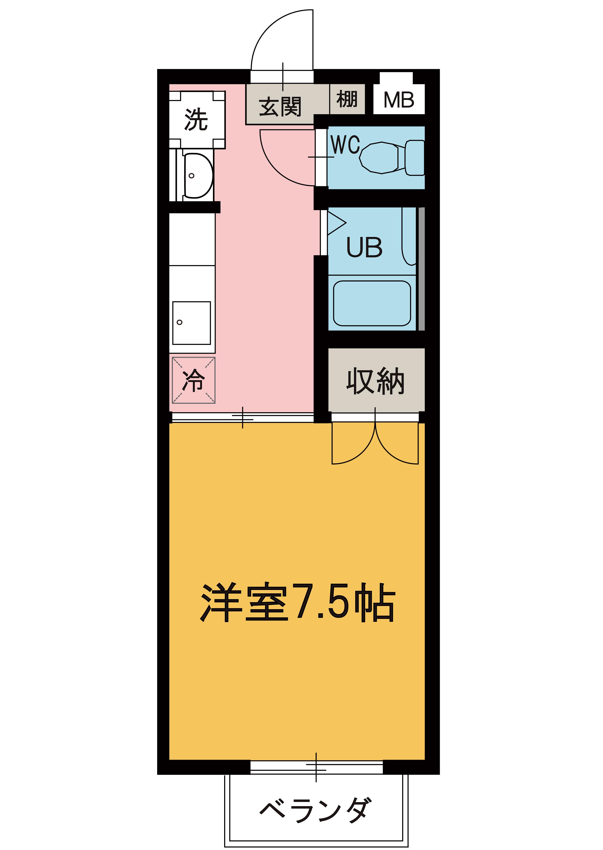 アムール南加木屋(1K/2階)の間取り写真