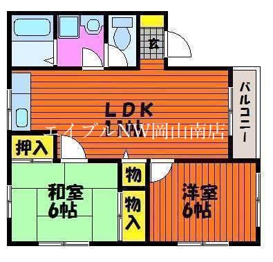 パストラル浦安(2LDK/2階)の間取り写真