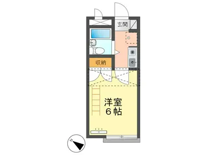 ラ・フォーレマリ(1K/2階)の間取り写真