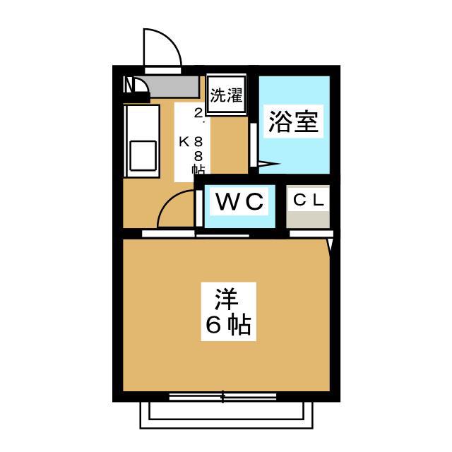 アンビション八千代(1K/2階)の間取り写真