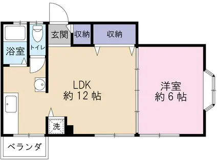 坂元コーポ(1LDK/4階)の間取り写真