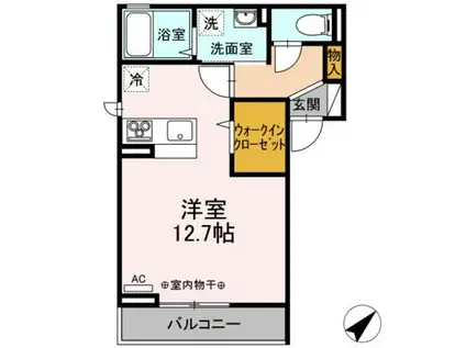 サニーサイド(ワンルーム/1階)の間取り写真