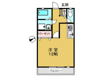 セゾンコート壱番館(ワンルーム/1階)の間取り写真