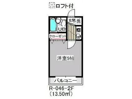 ローズアパートR46番館(1K/2階)の間取り写真