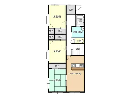 藤丸ビル(3LDK/2階)の間取り写真