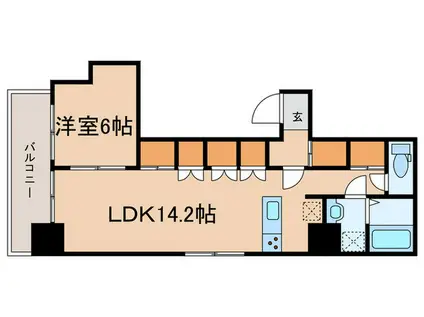 エターニア目白(1LDK/9階)の間取り写真